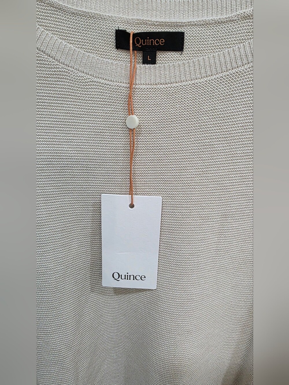 Quince Lightweight Cotton Cashmere Link-Stitch Dolman Sweater - Picture 8 of 9